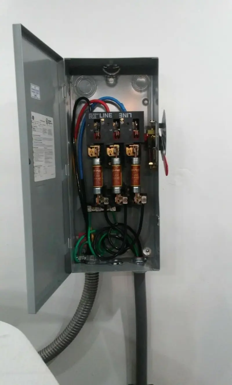 Three-phase disconnect switch installed for Smoke Detector Installation in Westmont